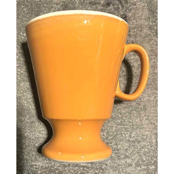 Vintage 1970s MCM Shenango China Set 3 Yellow Brown Tan Pedestal Mugs USA MINT! - Picture 3 of 6